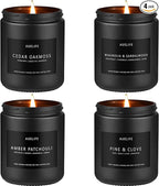 Scented Candles Set | Gifts for Men - 4 Pack Men Candle Set, Masculine Candle, Soy Candles for Home Scented, Gift for Dad Fathers Day -Scent of Cedar Oakmoss/Pine&Clove/Patchouli/Sandalwood