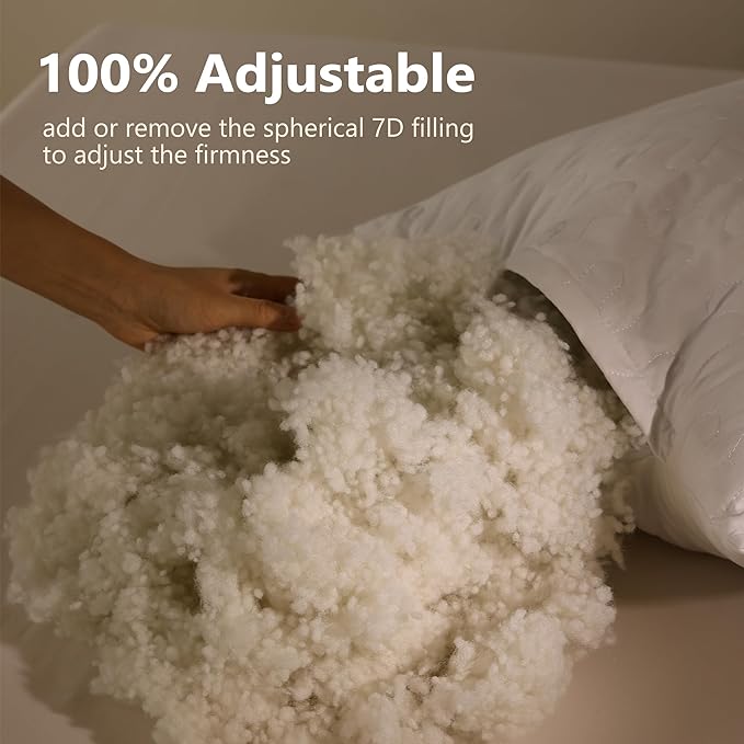 Shatex Firm Pillow, King Bed Pillow 34 x 20inch, Adjustable Pillow for Neck Pain Relief，Back Pillow Provide Strong Support for Stomach & Side Sleepers