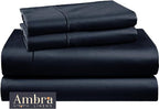 Tencel Sheets 4 Piece Full XL Size - 100% Eucalyptus Lyocell Full XL Sheets Set - Soft, Cooling & Breathable for Hot Sleepers - 16” Deep Pockets Hotel Quality Bedding Set - Black