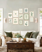 KBKBART Green Lucky Poster Set of 12, Retro Sage Green Playing Card Wall Art, Trendy Green Wall Art Aesthetic Pictures, Poker Room Decor, Funky Ace Card Prints Queen of Hearts Decor, Lucky You Poster for Bedroom Dorm Decor - UNFRAMED