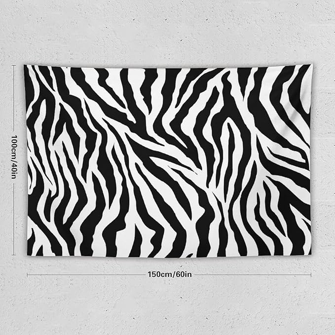 HZOHNAGO Zebra Print Tapestry Nature Wild Animals Black and White Stripe Printed Wall Tapestry Painting Wall Hanging for Bedroom Living Room Dorm 60" W x 40" H