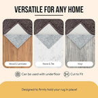 Non Slip Rug Pad 5x8 Feet, 4/25" Thick Felt Cushioned Rubber Rug Gripper Pad for Hardwood, Laminate, Stone, Tile, Wood, Vinyl Floors & Carpet, Anti Skid Under Area Rug Pads