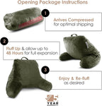 Nestl Reading Pillow for Kids, Small Bed Pillow, Back Pillow for Sitting in Bed, Memory Foam Chair Pillow, Reading & Bed Rest Pillows, Olive Green Back Pillow for Bed, Arm Pillow with Pockets