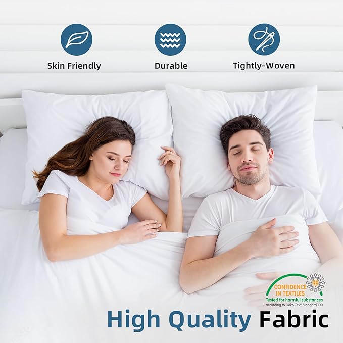 YSTHER Down Feather Throw Pillow Inserts 14x22 Set of 2 Firm Large Lumbar Pillows for Bed Decorative Couch Soft Pillows for Sleeping Indoor White Cotton Pillow Sofa Travel