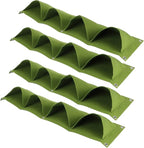 Atyhao Wall Plant Bag,4Pcs 4 Pocket Plant Grow Bag Wall Mounted Reusable Degradable Felt Garden Planter Herbs, Succulents Artificial Pl or Flowers. ()