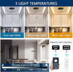 12-Lights Chandelier LED Dimmable Chandeliers for Entryway Flush Mount Ceiling Pendant Light Fixture Crystal Chandeliers for Living Room Black Finished Lighting Modern High Ceiling Chandelier