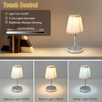 3000 mah Battery lamp,5W LED Small Touch Lamps,3 Color Temperature Dimmable Rechargeable Lamp,Cordless Lamp for Kitchen,Mini Lamps for Small Spaces (Chrome)