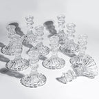 10 Pcs 4" Tall Glass Candlestick Holders Bulk Clear Glass Taper Candle Holder Set Crystal Candle Holders for Table Centerpiece, Candlesticks Holder Decor for Wedding, Thanksgiving, Valentine's Day