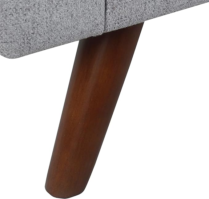 HomePop Modern Storage Bench with Wood Legs Home Décor|Bench with Storage for Living Room & Bedroom - Light Gray Woven