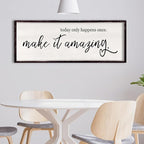 Today Only Happens Once Make It Amazing Framed Wall Art, 32''×12'' Rustic Religious Christian Lords Prayer Sign for God Jesus Christ Prayer, Horizontal Holy Inspirational Catholic Scripture Decor