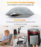 Aroma Season Heated Throw Pillow Lumbar Support Cushion, Back Pain Relief Soothing Cramp Body Warm Hug for Winter, 5 Heating Level and 6 Timer Control, Auto Shut Off Function