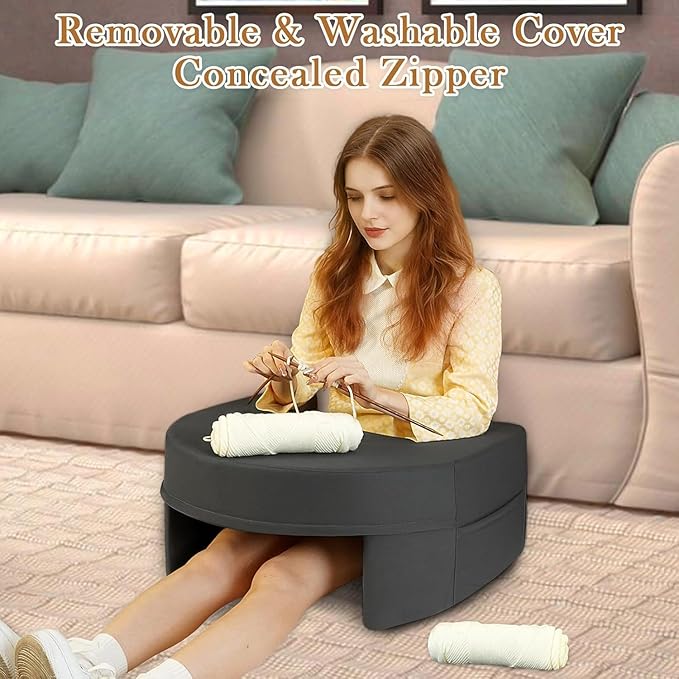 Reading Pillow for Gaming Small, Lap Desk Pillow for Adult Reading, Soft Arm Rest Memory Foam Cushion Pillow for Working, Playing, Steam Deck Switch or Sitting in Bed Floor Couch Sofa (Grey)