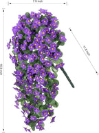 HyeFlora Artificial Faux Hanging Plants Flowers Vines for Outdoor Outside Fall Decoration, 2PCS Fake Silk Daisy Mums UV Resistant Look Real Purple Orchid Vine for Front Door Porch Planter Balcony