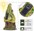 Garden Decor Outdoor Solar Statues, 9.4Inch Resin Fairy Garden Solar Lights Birthday Gifts for Women Yard Decorations, Gardening Gifts for Patio, Balcony, Porch Decor