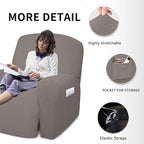 Easy-Going 4 Pieces Oversized Recliner Stretch Sofa Slipcover Sofa Cover Furniture Protector Couch Soft with Elastic Bottom Polyester Spandex Jacquard Fabric Small Checks Taupe,X-Large