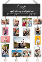 Orchroma Friends Picture Frames Collage Wall Decor,Long Distance Friendship Gifts,Friends Photo Picture Board,Hanging Photo Display with Clips,Home Liveing Room Dorm Bedroom Wall Decor(Black)