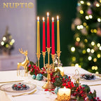 NUPTIO Candelabra Candle Holder Gold Metal Candlestick Stand, Elegant Curly Vine Candle Stick Holders Candelabra Center Piece for Wedding Event Party Dining Table Home Decor