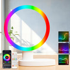 Transformable Smart RGB+IC Modern Table Lamp, Sync Music Color Changing Table Light for Game, Parties, Ring-Shaped Night Light for Home Decor with APP & Remote Control