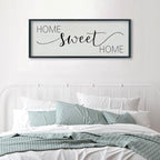 SRSZHIYUE Home Sweet Home Sign 40"x15" for Farmhouse Rustic Large Family Living Room Over Couch Modern Horizontal Wall Decor, Wood Framed Plaques Art Decorative (Black)