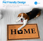 PLUS Haven Coco Coir Door Mat with Heavy Duty Backing, Natural Home Doormat, 17.5”x30” for Entrance, Front Porch, Easy to Clean Entry Mat, Outdoor and Indoor Uses, Home Decor