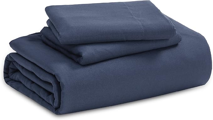 Bedsure Navy Oversized King Duvet Cover - 3 Pieces Prewashed Cotton-Like Extra Soft Bedding Set, Includes 1 Duvet Cover 120x98 Inches with Zipper Closure & 2 Pillow Shams, Comforter Not Included