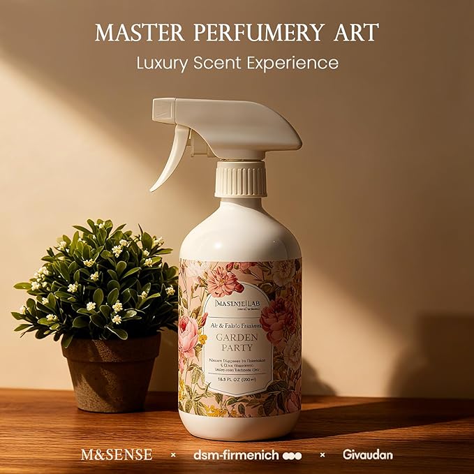 ‌M&SENSE Air & Fabric & Pet Odor Eliminator Spray - 16.9oz Large Size Natural Safe Air Freshener Jasmine Scented Deodorizer for Home Eliminates Smoke Musty Smells, Calming Scent for Bedtime Relaxation