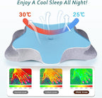 Cervical Neck Pillow for Pain Relief Sleeping, Contour Memory Foam Pillows, Ergonomic Side Sleeper Pillows for Adults, Cooling Orthopedic Neck Support Pillow for Back Stomach Sleepers