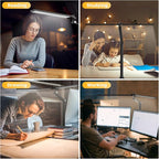 LED Desk Lamp for Home Office, Eye Caring Architect Desk Light with Remote, Dual Screen Computer Monitor Light with Stepless Dimming, Stepless Color Temp, Memory Function for Study, Workbench Black