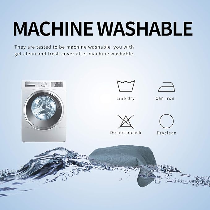 Easy-Going L Shape Sofa Slipcover - Sectional Couch Cover, Chaise Lounge Cover, Reversible, Pets & Kids Friendly (Small, Light Blue/Light Blue)