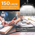 2 Pack LED High Bay Light 150W, 5000K, 22500 lm, IP65 Waterproof, Commercial Lighting for Warehouse, Workshop, Garage, Barn