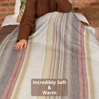 Alpaca Wool Throw Blanket | Super Soft, Lightweight, Breathable and Hypoallergenic | Non-Itchy or Scratchy (Beige Brown Varicolored, Queen (U.S. Standard))
