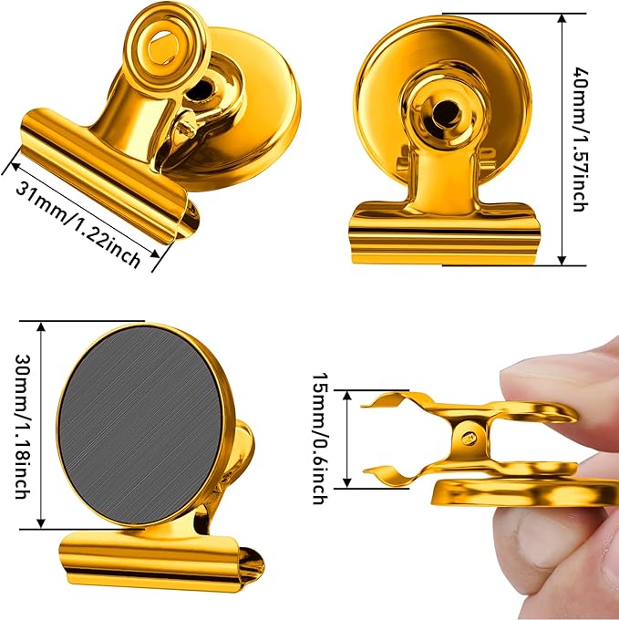 FINDMAG 20Pack Colorful Fridge Magnets, Refrigerator Metal Magnets Clips, Strong Magnetic Clip for Fridge, Scratch Free Clip Magnets for Whiteboard, Office, Classrooms, Cruise Cabins, Kitchen