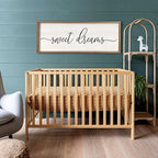 Sweet Dreams Wall Decor Above Bed 40''×15'' Master Bedroom Large Sweet Dreams Sign Farmhouse Wall Decor Guest Room Wood Rustic Framed Over Bed Wall Art Hanging Decoration (Wood White)