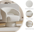 Bonzy Home Swivel Barrel Chair, Set of 2 Velvet Accent Armchair 360 Degree Swivel Club Chair for Living Room Bedroom Reception Room, Beige