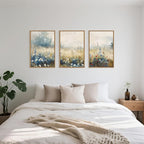 Celestdeco Nature Wildflower Framed Canvas Wall Art Set, Pastoral Landscape Wall Decor, Colorful Meadow Wall Painting, Rustic Floral Art Print for Living Room, Bedroom, Office - 24"X36"X3