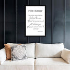 flowtorely For I Know The Plans I Have For You Wall Decor 24"×16" Jeremiah 29:11 Bible Verse Sign Christian Scripture Large Wood Framed Wall Hanging Art (Black)