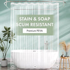 AmazerBath Extra Long Shower Curtain Liner 72x108, Clear Shower Curtain Liner Tall, Waterproof Plastic Shower Liner, Washable PEVA Shower Curtain with 3 Magnets and 12 Rustproof Metal Grommets