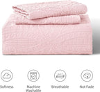 Love's cabin King Size Quilt Set Pink Bedspreads - Soft Bed Summer Lightweight Bedspread Comforter - Modern Style Coin Pattern Coverlet for All Season - 3 Pieces (1 Quilt, 2 Pillow Shams)