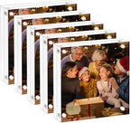 Acrylic Picture Frame 6x6-5 Pack, Clear Double Sided Frameless Photo Frame with Magnetic, Free Standing Desktop Acrylic Frame Display, Lucite Frame with Gift Box Package