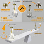 Raindrop Pendant Lights Kitchen Island Set of 2 Teardrop Gold Hanging Light Fixtures Clear Solid Glass Pendant Light Modern Chandeliers for Dining Room Porch Corridor Living Room…