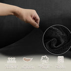 Arfntevss Sectional Recliner Couch Covers Velvet Corner Sectional Sofa Cover for Reclining Couch Stretch Soft L Shape Recliner Slipcover Washable Middle Console Protector (1 Console Cover, Black)