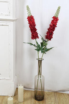6PCS Delphinium Artificial Flowers 29.5" Realistic Red Silk Flowers Faux Snapdragon Flowers Long Stem Fake Hyacinth for Tall Vase Wedding Home Garden Decor (Red)