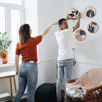 Qunclay 4 Pieces Boho Wall Art Wooden Bohemian Wall Decor Hanging Art Nursery Decor Farmhouse Geometric Hanging 10 Inch Aesthetic Wood Minimalist for Apartment Bedroom(Elegant)