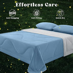 Cooling Comforter Twin Size, Double-Sided Cooling Blanket for Hot Sleepers & Night Sweats, Arc-Chill Q-Max > 0.4 Breathable Ice Blanket, Lightweight Cold Comforter (68''x90'', Light Blue)