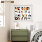 Collage Picture Frame,Photo Display Board,Hanging Pictures Frames with Clips for Graduation Birthday Party,Dorm Photo Card Wall Decor Hanger Holder,Upgraded,Easy To Assemble,Large(White）