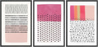 SIGNWIN Framed Canvas Print Wall Art Set Pink Geometric Color Block Collage Abstract Shapes Illustrations Modern Art Contemporary Minimal Ultra for Living Room, Bedroom, Office - 16"x24"x3 Black