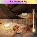 TRELC Portable Bedside Table Lamp, Atmosphere Light, LED Night Light with Magnetic Base, 8 RGB Colors & 3 Brightness, Cordless Rechargeable Ambient Light for Bedroom, Living Room, Gathering