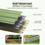 G GOOD GAIN 4-in-1 Adjustable Raised Garden Bed Kit | Galvanized Planter Boxes for Vegetables, Flowers | 12" Tall, Multiple Sizes (5x3x1ft, 4x4x1ft, 6x2x1ft, 7x1x1ft) | Outdoor Metal Raised Bed, Green