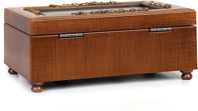 Cottage Garden Friend Woodgrain Embossed Petite Rose Music Box Plays What Friends are for