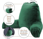 Nestl Reading Pillow Large Bed Pillow, Back Pillow for Sitting in Bed Shredded Memory Foam Chair Pillow, Reading & Bed Rest Pillows Dark Green Back Pillow for Bed, Bed Chair Arm Pillow with Pockets